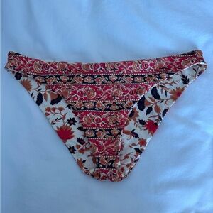 Billabong Red Black Cream Floral Bikini Bottom